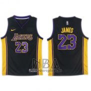 Camiseta Los Angeles Lakers Lebron James NO 23 2017-18 Negro