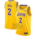 Camiseta Los Angeles Lakers Lonzo Ball NO 2 Icon 2018 Amarillo