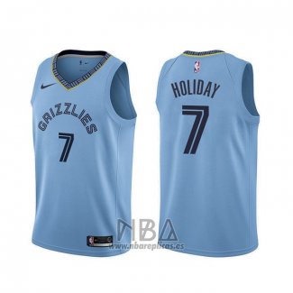 Camiseta Memphis Grizzlies Justin Holiday NO 7 Statement Azul