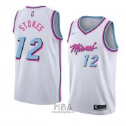 Camiseta Miami Heat Jarnell Stokes NO 12 Ciudad 2018 Blanco