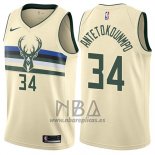 Camiseta Milwaukee Bucks Giannis Antetokounmpo NO 34 Ciudad Crema