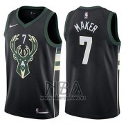 Camiseta Milwaukee Bucks Thon Maker NO 7 Statement 2017-18 Negro