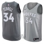 Camiseta Minnesota Timberwolves Jared Terrell NO 34 Ciudad 2018 Gris