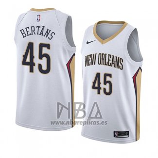 Camiseta New Orleans Pelicans Dairis Bertans NO 45 Association 2018 Blanco