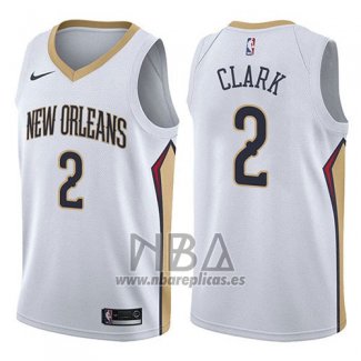 Camiseta New Orleans Pelicans Ian Clark NO 2 Association 2017-18 Blanco