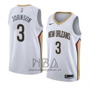 Camiseta New Orleans Pelicans Stanley Johnson NO 3 Association 2018 Blanco