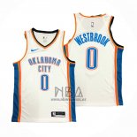 Camiseta Oklahoma City Thunder Russell Westbrook NO 0 Association Blanco