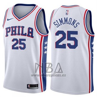 Camiseta Philadelphia 76ers Ben Simmons NO 25 Association 2017-18 Blanco