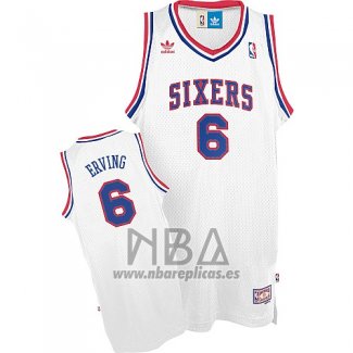 Camiseta philadelphia 76ers Julius Erving NO 6 Retro Blanco