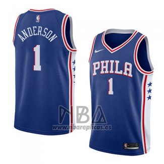 Camiseta Philadelphia 76ers Justin Anderson NO 1 Icon 2018 Azul