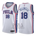 Camiseta Philadelphia 76ers Marco Belinelli NO 18 Association 2017-18 Blanco