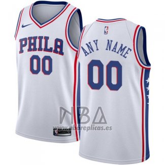 Camiseta Philadelphia 76ers Personalizada 2017-18 Blanco