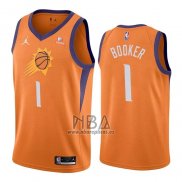 Camiseta Phoenix Suns Devin Booker NO 1 Statement 2021 Naranja