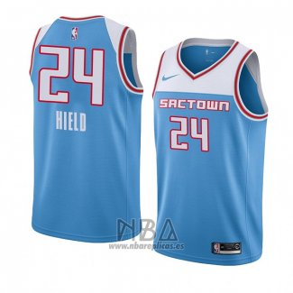 Camiseta Sacramento Kings Buddy Hield NO 24 Ciudad 2018-19 Azul