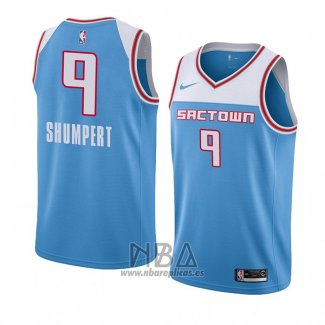 Camiseta Sacramento Kings Iman Shumpert NO 9 Ciudad 2018-19 Azul