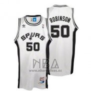 Camiseta San Antonio Spurs David Robinson NO 50 Retro Blanco