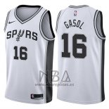 Camiseta San Antonio Spurs Pau Gasol NO 16 2017-18 Blanco