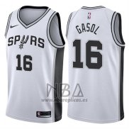 Camiseta San Antonio Spurs Pau Gasol NO 16 2017-18 Blanco