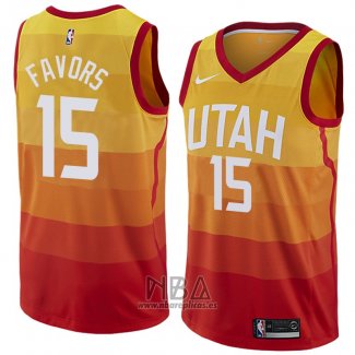 Camiseta Utah Jazz Derrick Favors NO 15 Ciudad 2018 Amarillo