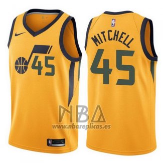 Camiseta Utah Jazz Donovan Mitchell NO 45 Statement 2017-18 Amarillo