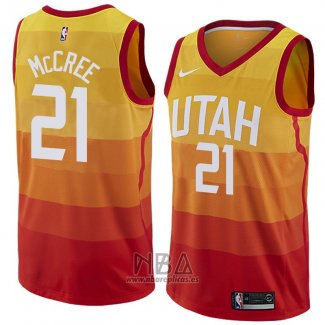 Camiseta Utah Jazz Erik Mccree NO 21 Ciudad 2018 Amarillo