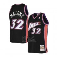 Camiseta Utah Jazz Karl Malone NO 32 Hardwood Classics 1998-99 Negro