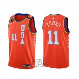 Camiseta 2020 Rising Star Trae Young NO 11 USA Rojo