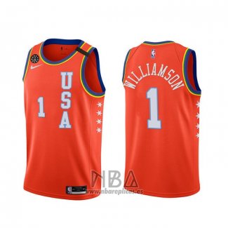 Camiseta 2020 Rising Star Zion Williamson NO 1 USA Rojo