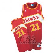 Camiseta Atlanta Hawks Dominique Wilkins NO 21 Retro Rojo