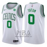 Camiseta Boston Celtics Jayson Tatum NO 0 2017-18 Blanco