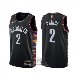 Camiseta Brooklyn Nets Taurean Prince NO 2 Ciudad Negro