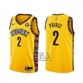 Camiseta Brooklyn Nets Taurean Prince NO 2 Ciudad 2020-21 Amarillo