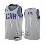 Camiseta Charlotte Hornets Malik Monk NO 1 Ciudad Edition Gris