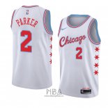 Camiseta Chicago Bulls Jabari Parker NO 2 Ciudad 2018 Blanco