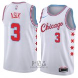 Camiseta Chicago Bulls Omer Asik NO 3 Ciudad 2018 Blanco