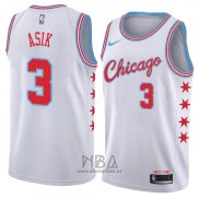 Camiseta Chicago Bulls Omer Asik NO 3 Ciudad 2018 Blanco