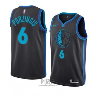 Camiseta Dallas Mavericks Kristaps Porzingis NO 6 Ciudad 2018-19 Azul