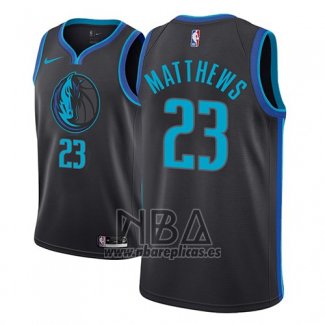 Camiseta Dallas Mavericks Wesley Matthews NO 23 Ciudad 2018-19 Azul