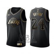 Camiseta Golden Edition Los Angeles Lakers Kobe Bryant NO 24 Negro