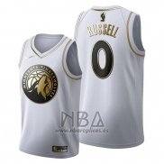 Camiseta Golden Edition Minnesota Timberwolves D'angelo Russell NO 0 2019-20 Blanco