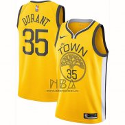 Camiseta Golden State Warriors Kevin Durant NO 35 Earned Amarillo