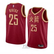 Camiseta Houston Rockets Austin Rivers NO 25 Ciudad 2018-19 Rojo