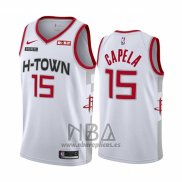 Camiseta Houston Rockets Clint Capela NO 15 Ciudad Edition Blanco