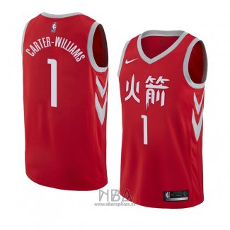 Camiseta Houston Rockets Michael Carter-Williams NO 1 Ciudad 2018 Rojo