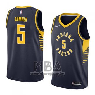 Camiseta Indiana Pacers Edmond Sumner NO 5 Icon 2018 Azul