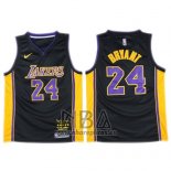 Camiseta Los Angeles Lakers Kobe Bryant NO 24 2017-18 Negro