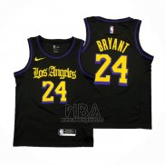 Camiseta Los Angeles Lakers Kobe Bryant NO 24 Ciudad 2019-20 Negro