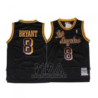 Camiseta Los Angeles Lakers Kobe Bryant NO 8 Retro Negro