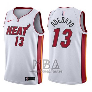 Camiseta Miami Heat Bam Adebayo NO 13 Association 2017-18 Blanco