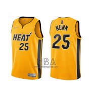 Camiseta Miami Heat Kendrick Nunn NO 25 Earned 2020-21 Oro